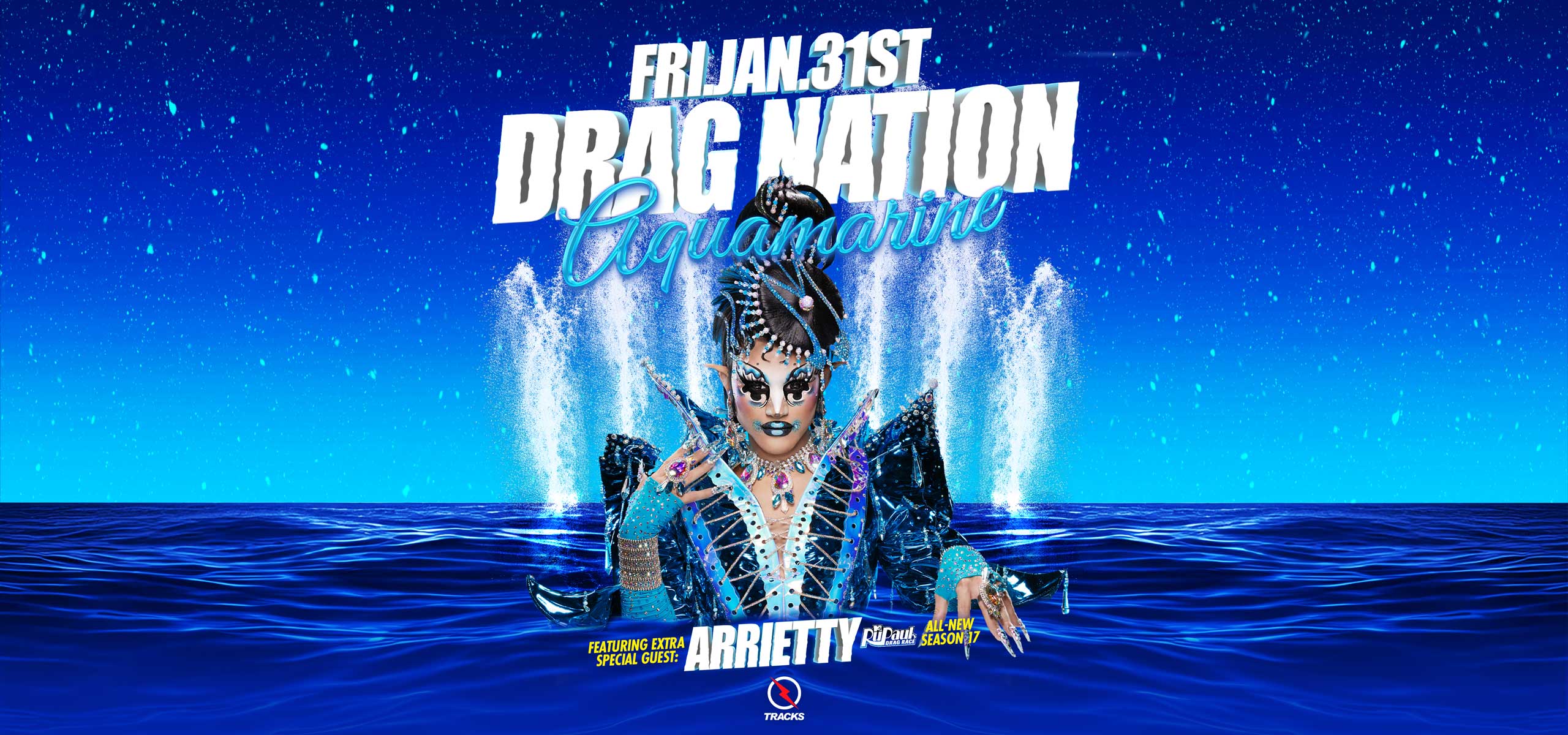 18+ Drag Nation: Aquamarine Ft. ARRIETTY from RuPaul’s Drag Race ALL-NEW S17